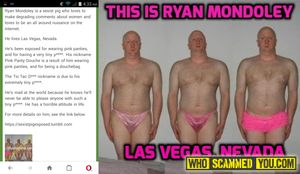 Ryan Mondoley,misogynist troll exposed.