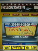 Scam - Own A Car USA Modesto CA